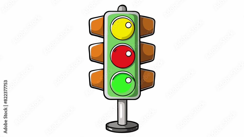Aufkleber a traffic signal with three lights red yellow and green providing drivers with the option to stop pr