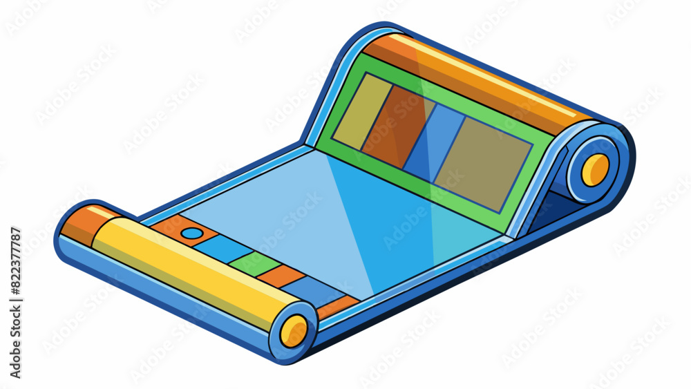 Aufkleber A transparent flexible screen that can be rolled up and stored when not in use. It has a smooth surface and displays vibrant colors and sharp text.. Cartoon Vector