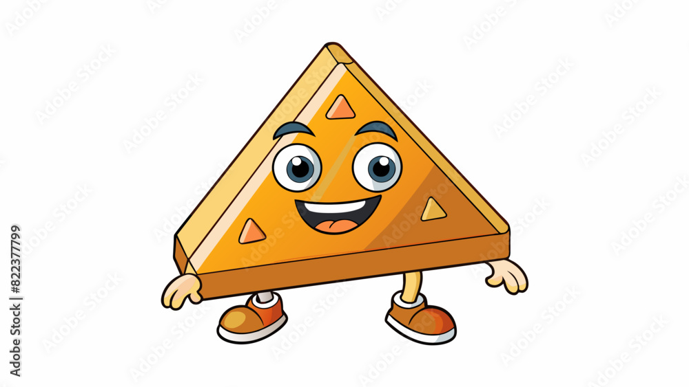 Poster A triangle A shape with three sides and three angles resembling a slice of pie.. Cartoon Vector