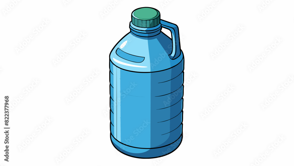 Poster A water bottle with a maximum capacity of 1 liter made of durable and BPAfree material.. Cartoon Vector