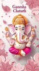 Fototapeta premium vector illustration of Ganesh Chaturthi festival of India.