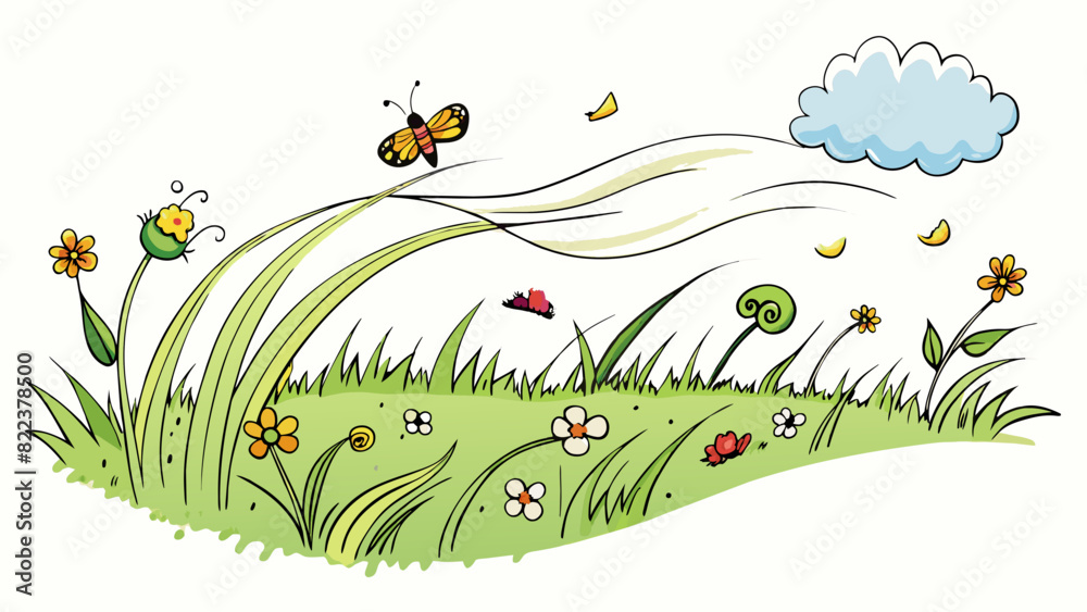 Poster in the open fields the wind danced playfully swaying tall grasses and wildflowers in its wake. it ge