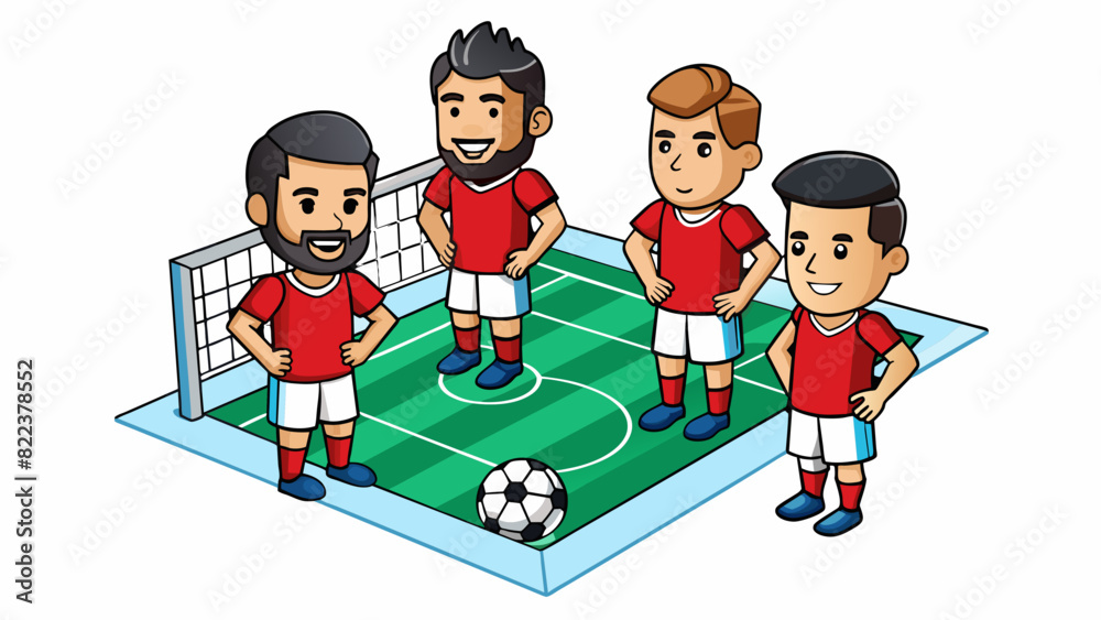 Poster Like a soccer team each player has their own position and strengths but it is their coordination and collaboration that ultimately leads to success.. Cartoon Vector
