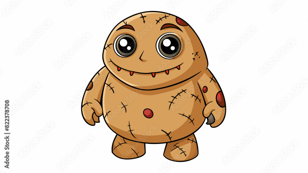Poster Scarred and uneven The skin had multiple scars and uneven texture with noticeable indentations and raised areas. It had a rough and uneven appearance. Cartoon Vector