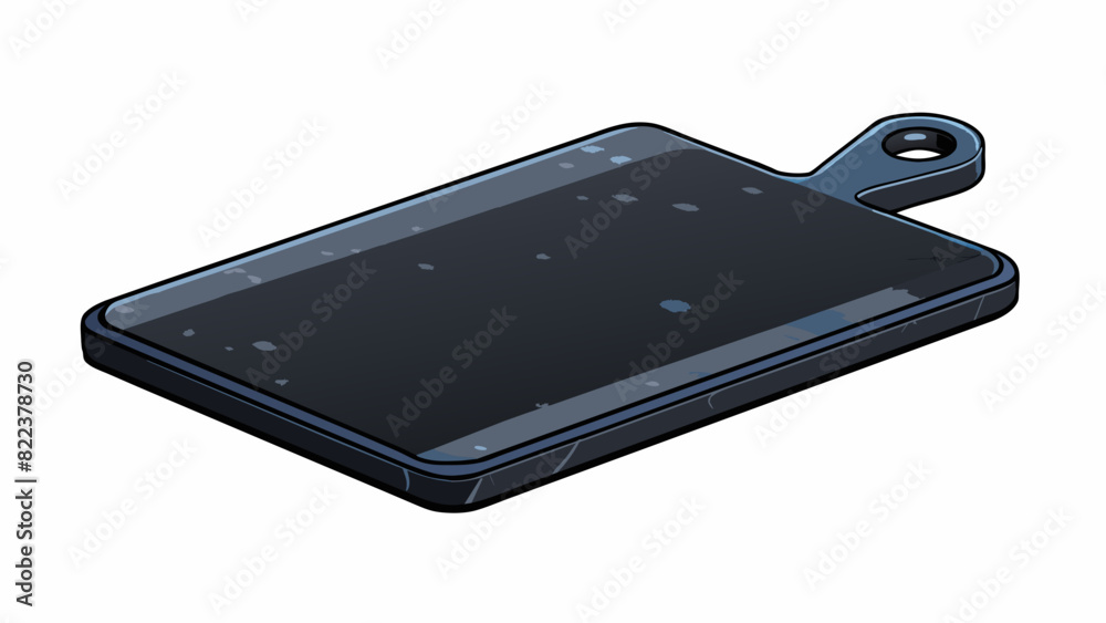 Poster sitting on the counter the black marble ting board boasts a subtle shine its smooth cool surface per