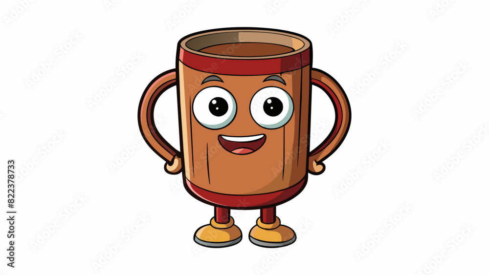 Canvas Prints Standard coffee mug A cylindrical ceramic or glass cup with a handle used for holding hot liquids such as coffee or tea.. Cartoon Vector