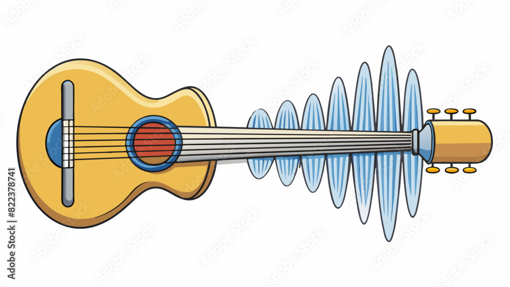 Aufkleber sound waves when plucking a guitar string the vibrations create sound waves that travel through the 