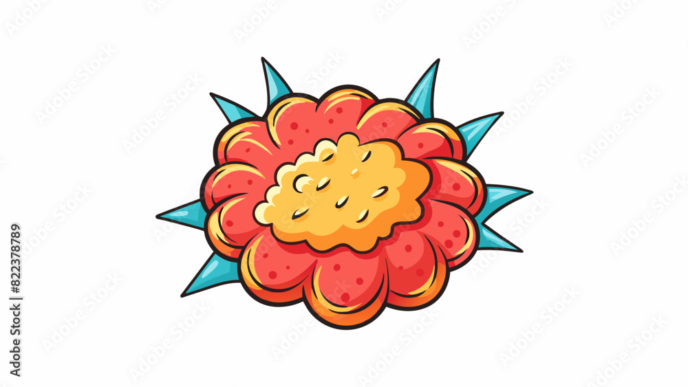 Poster taste a burst of sour and sweet flavors with a smooth and creamy consistency.. cartoon vector