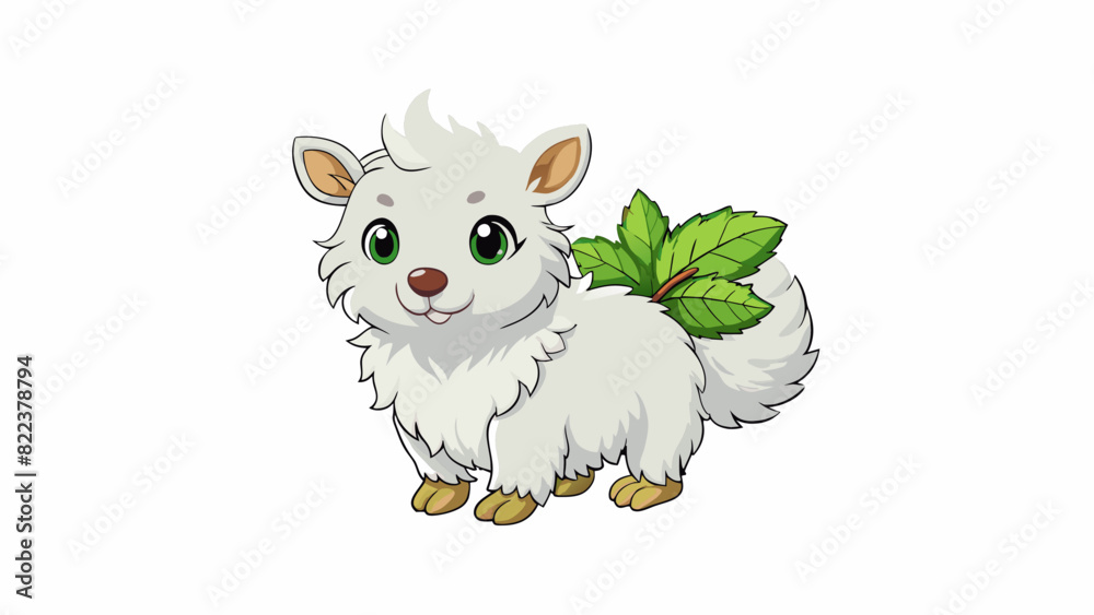 Poster the animal had fluffy white fur and a short stubby tail. its large floppy ears drooped to the sides 