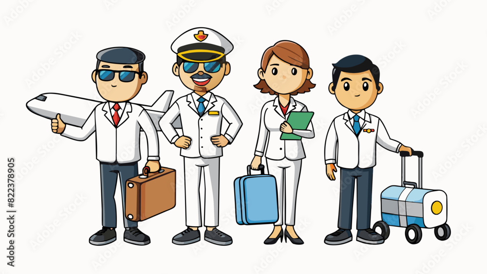 Poster the crew of the airplane were all dressed in crisp white uniforms with matching aviator sunglasses o