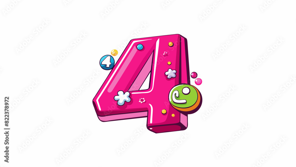 Poster the fourth letter was different from the rest made out of glossy slick paper. its bright pink color 