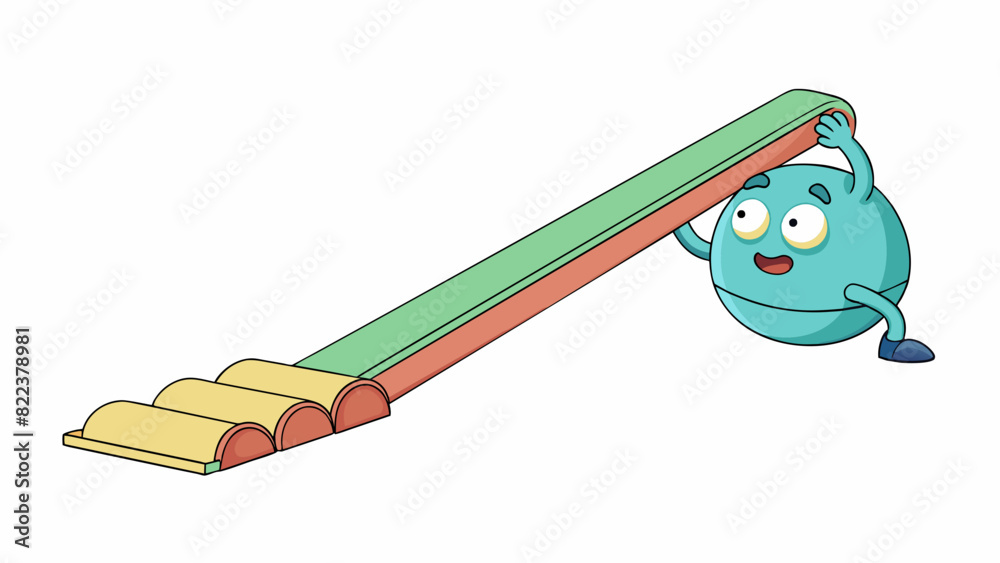 Poster The fourth illustration depicts a soft and plump object pressing down onto a firm and rigid object with a rhythmic and synchronized motion.. Cartoon Vector