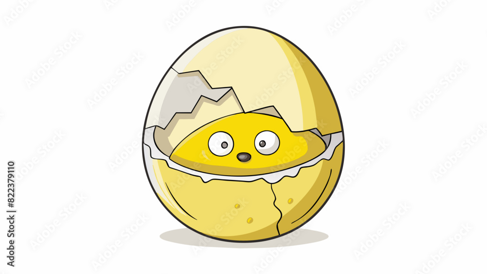 Poster The lesson is like an egg with a hard outer shell and a fragile interior. As you crack open the egg you discover its contents a yolk and egg white. Cartoon Vector