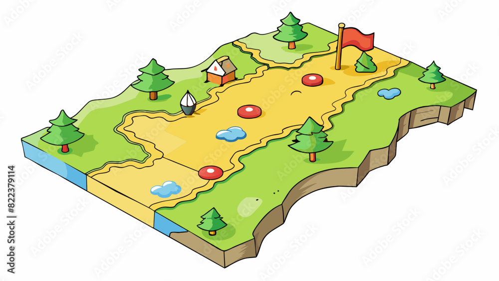 Aufkleber The lesson is like a map that you are trying to navigate. At first the map is full of blank spaces and unknown territories symbolizing your lack of. Cartoon Vector