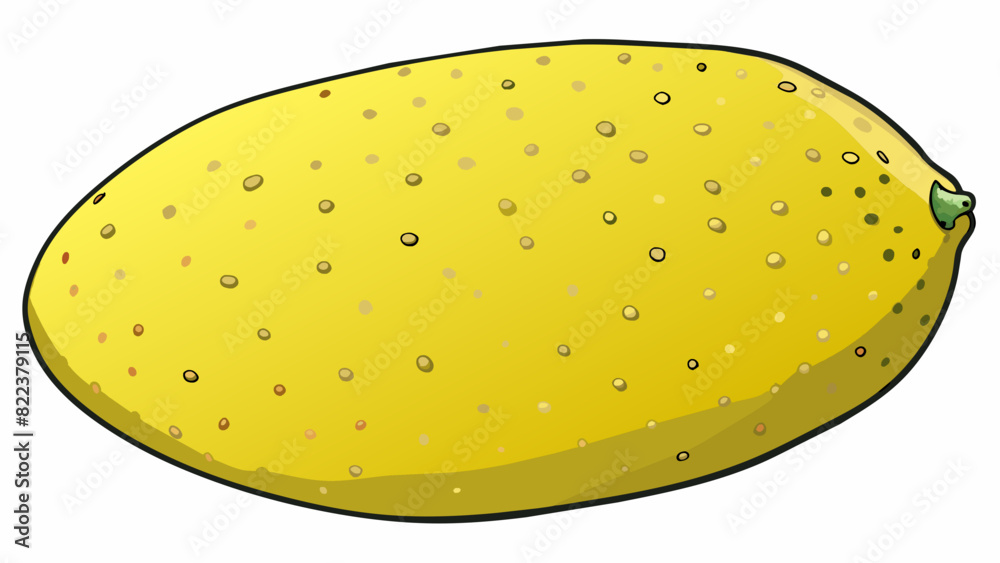 Poster the last fruit is large and oblong with a thick and rough skin that is a deep shade of yellow. its s