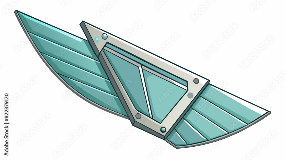 Aufkleber The metallic wing was made up of sleek angular panels with multiple hinges and joints that allowed it to bend and flex in different directions. Its. Cartoon Vector