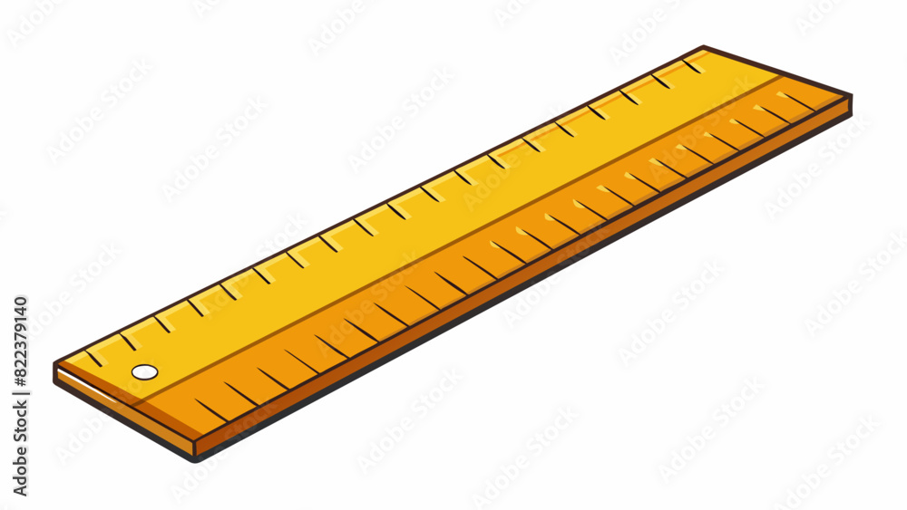 Poster The piece of paper had a clean straight edge that lined up perfectly with the ruler showcasing the precision and accuracy of the .. Cartoon Vector