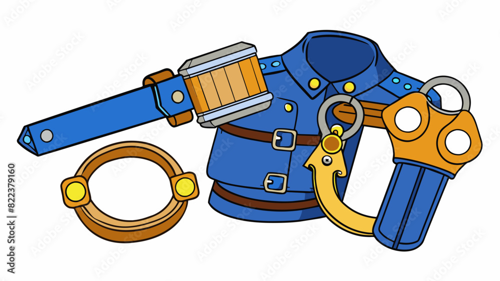 Aufkleber the officers duty belt was adorned with various tools and weapons such as a sy handgun pepper spray 