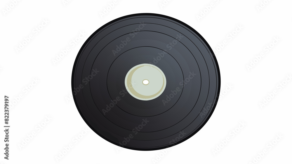 Aufkleber the record was round and made of smooth black material with grooves covering its entire surface. it 