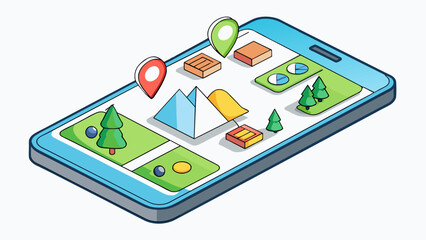 The navigation app acted like a digital guide with a map display and stepbystep instructions for reaching a desired destination. Its userfriendly. Cartoon Vector