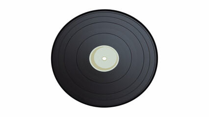 The record was round and made of smooth black material with grooves covering its entire surface. It had a small hole in the center and was about the. Cartoon Vector