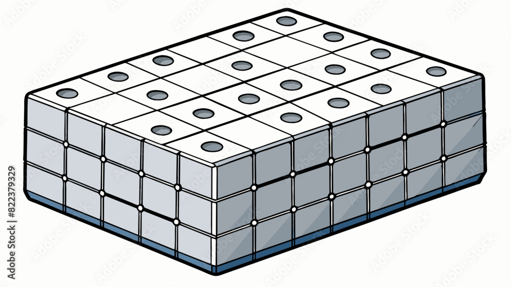 Poster The target was a thick piece of paper with a black and white grid pattern. Each square was numbered and there were multiple small holes tered. Cartoon Vector