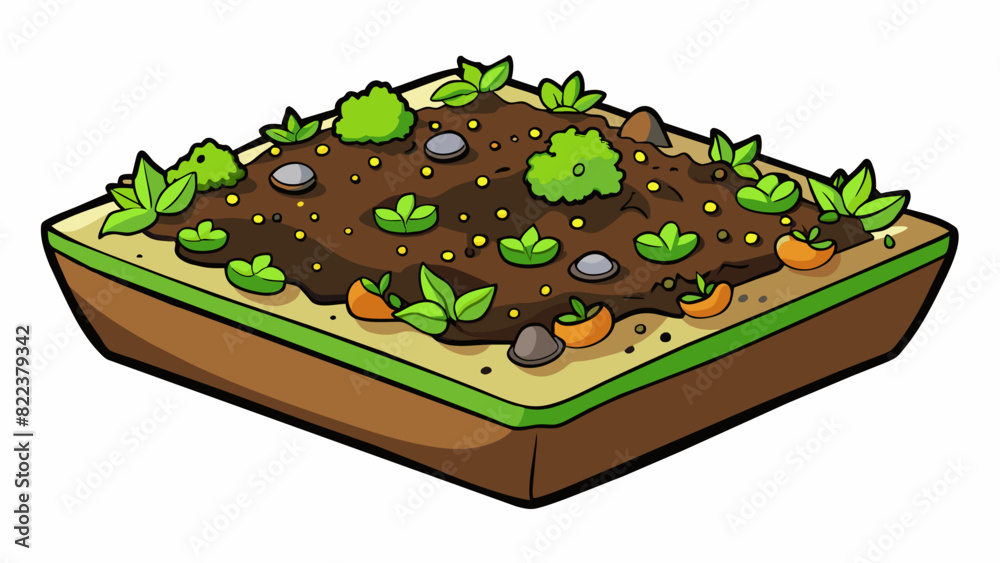 Poster the third layer of the garden soil was rich and dark filled with decomposing leaves and nutrients fo