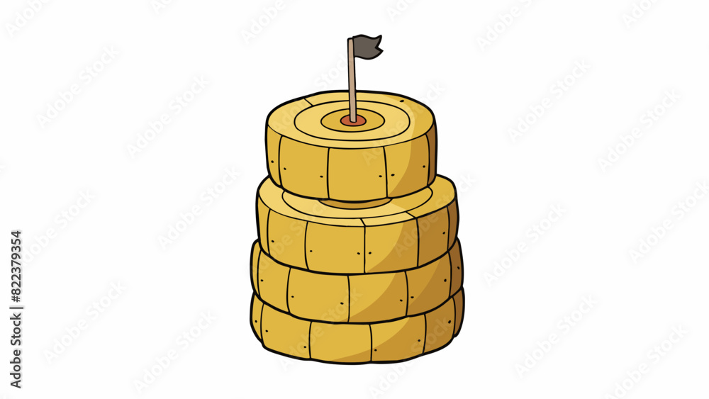 Poster the target was a vertical cylindrical tower made of stacked hay bales. the bales were slightly missh