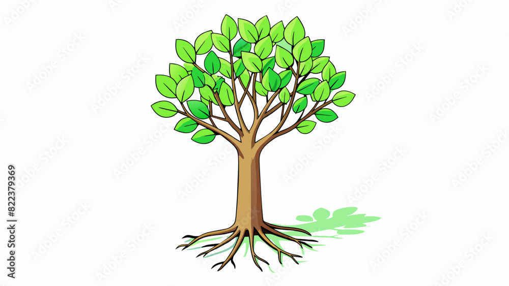 Poster the tree was young and slender its smooth slender trunk rising up from the ground. the delicate oval