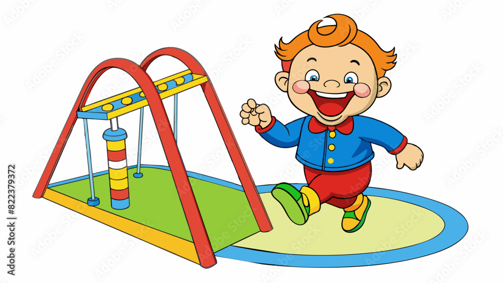 Poster the toddlers flushed red with exertion as he ran around the playground his laughter echoing through 