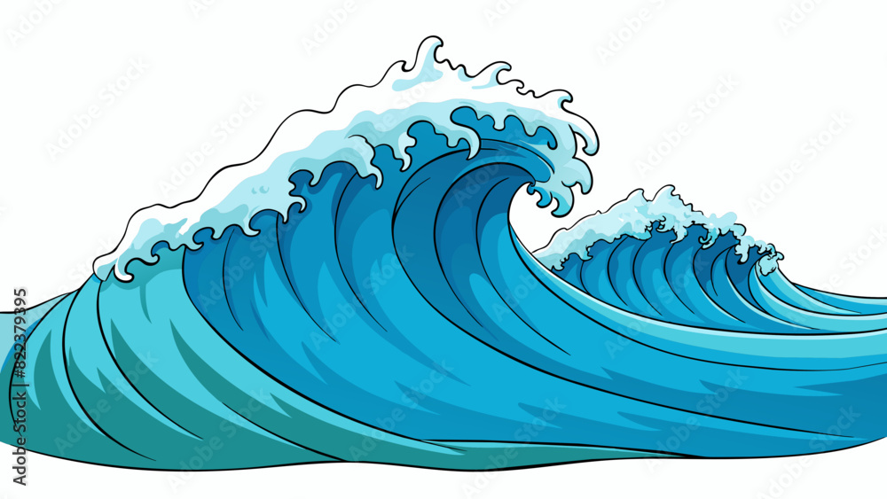 Poster the vast expanse of the ocean stretches out as far as the eye can see with towering waves that reach