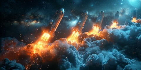 A cluster of white clouds drifting across the sky