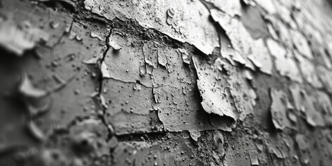 Close-up of a black and white wall covered in numerous water droplets, creating a textured and...