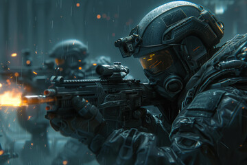 Action shooter video game gameplay