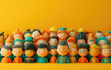 Obraz premium Group of diverse people 3d characters on isolated background
