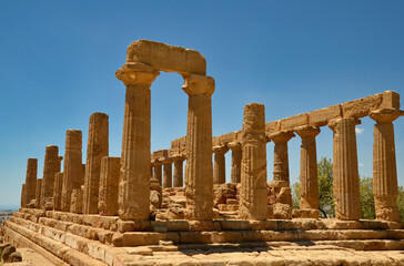 Ancient ruins of the valley of the temples on Sicily