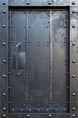 Industrial metal door with rivets