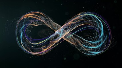 Animation of glowing infinity symbol on a black background