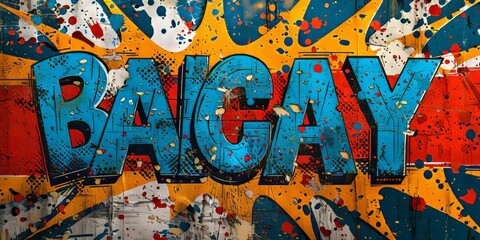 Graffiti of the words pay back painted in bold black letters on a concrete wall