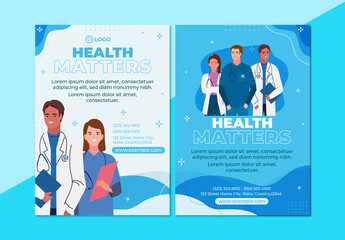 Blue and White Illustrative Health Flyer