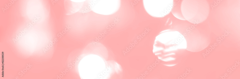 Wall mural blurred lights pink background, banner texture. abstract bokeh with soft light header. wide screen w