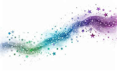 Elegant constellation themed invitation with purple, pale green, and lime green colors. Perfect for event planning.