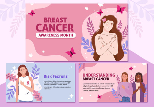 Pink and Purple Illustrative Breast Cancer Presentation
