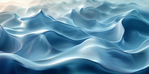 Obraz premium A painting depicting powerful blue and white waves crashing against each other in a turbulent seascape