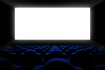濃紺の客席の映画館とスクリーン