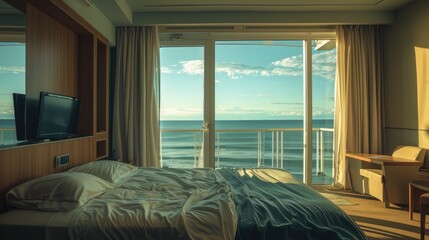 Serene Sanctuary: Bedroom Oasis With Majestic Ocean View