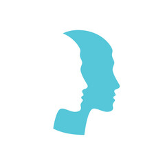 Man head silhouette icon. Vector illustration