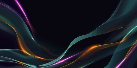 Fototapeta premium Glowing Abstract Waves: Dark Background