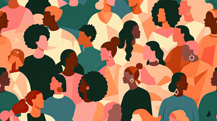Abstract Diverse group of people. . Flat vector illustration