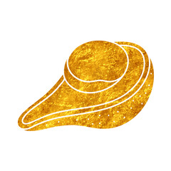 Avocado drawing in gold color style